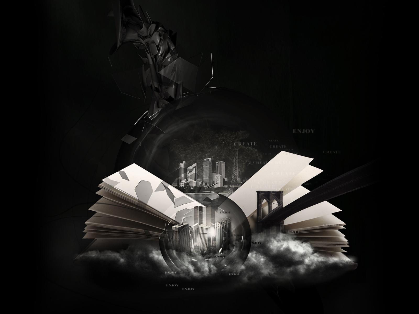 1600x1200 Abstract city wallpaper. Abstract city