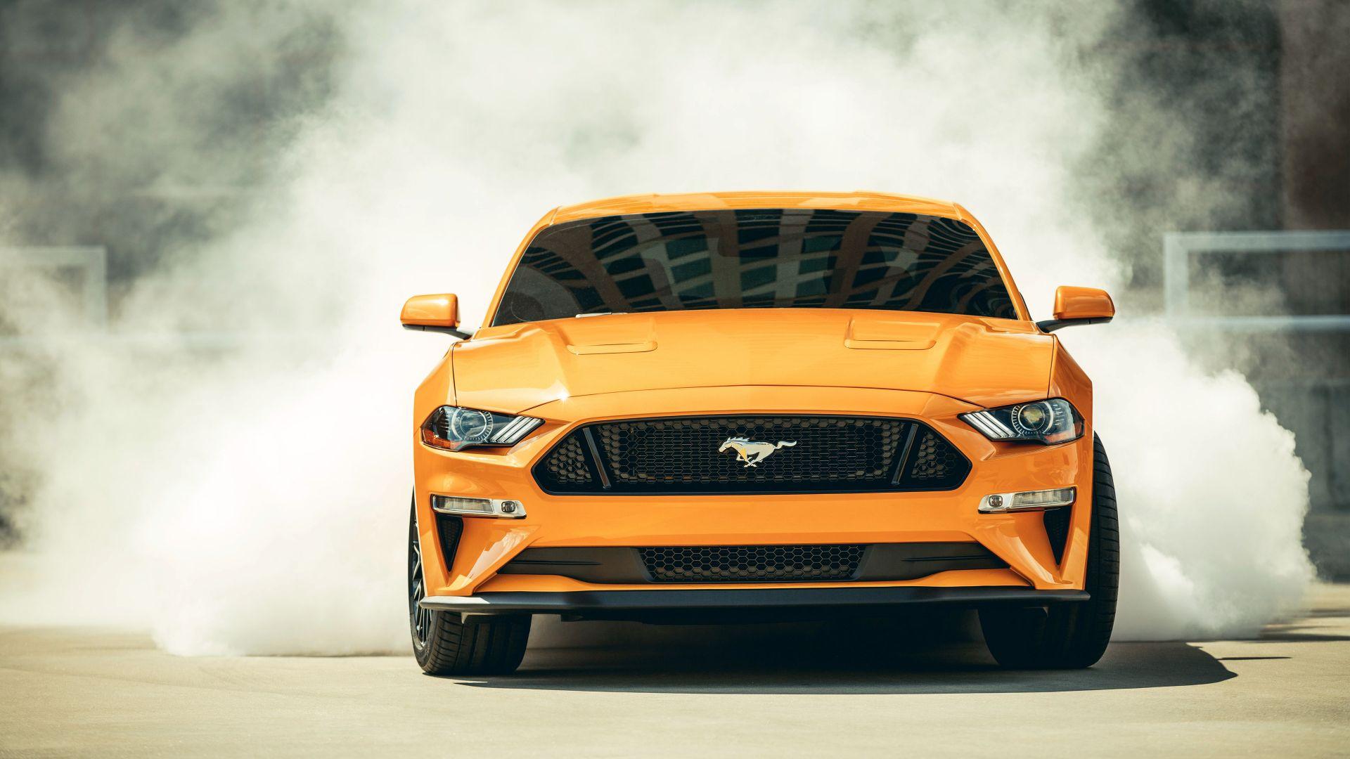 1920x1080 Desktop Wallpaper 2018 Ford Mustang Gt Fastback, Sports Car, Smoke, 4k, HD Image, Picture, Background, D32b12