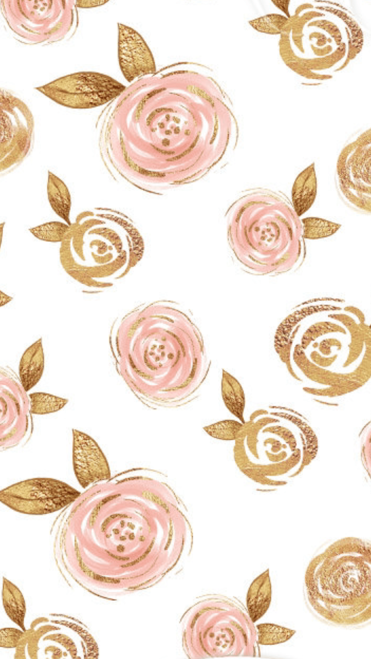 1242x2208 Gold Rose Wallpaper