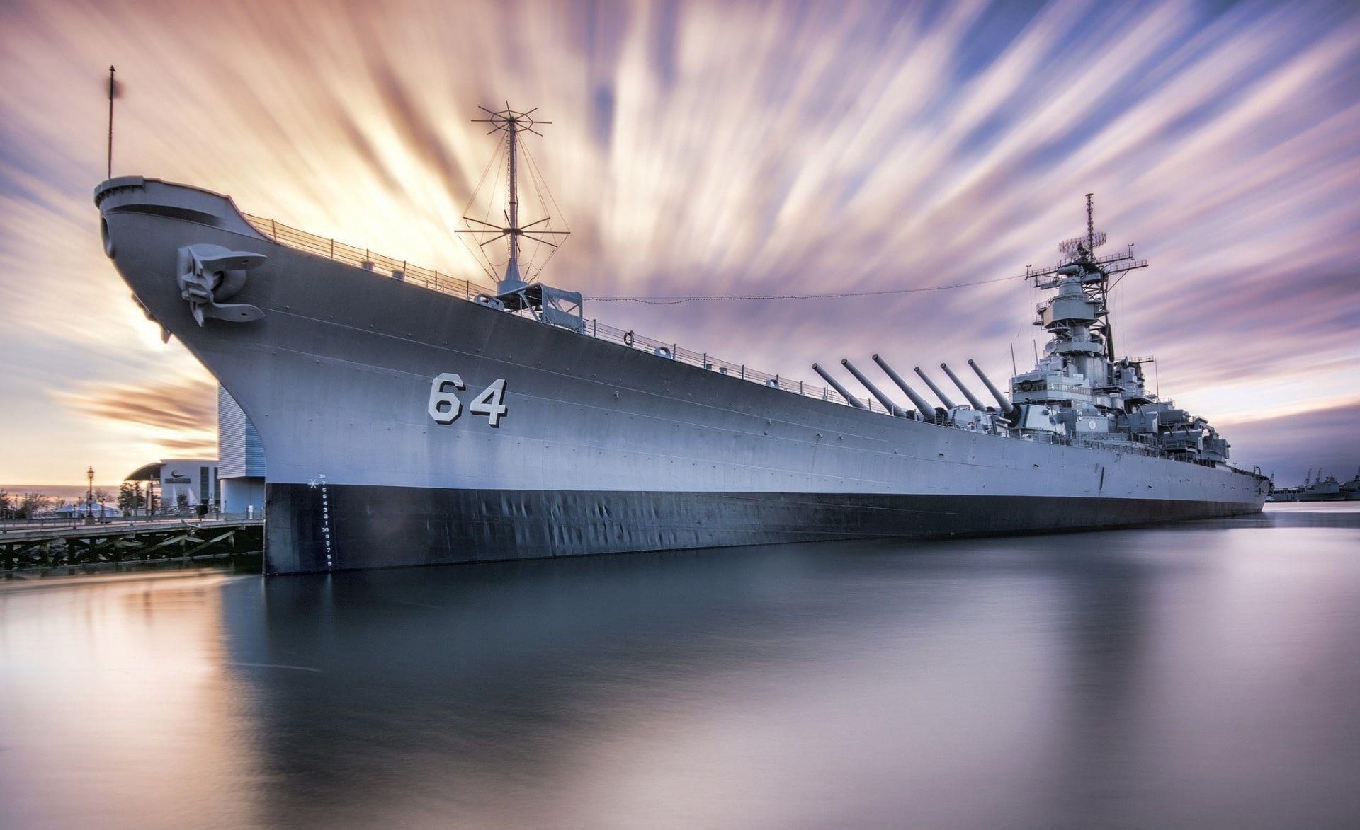 1920x1173 HD Wallpaper: USS Wisconsin BB 64 Iowa Class Battleship, Gray Battleship Wallpaper. Uss Iowa, Battleship, Arleigh Burke Class Destroyer