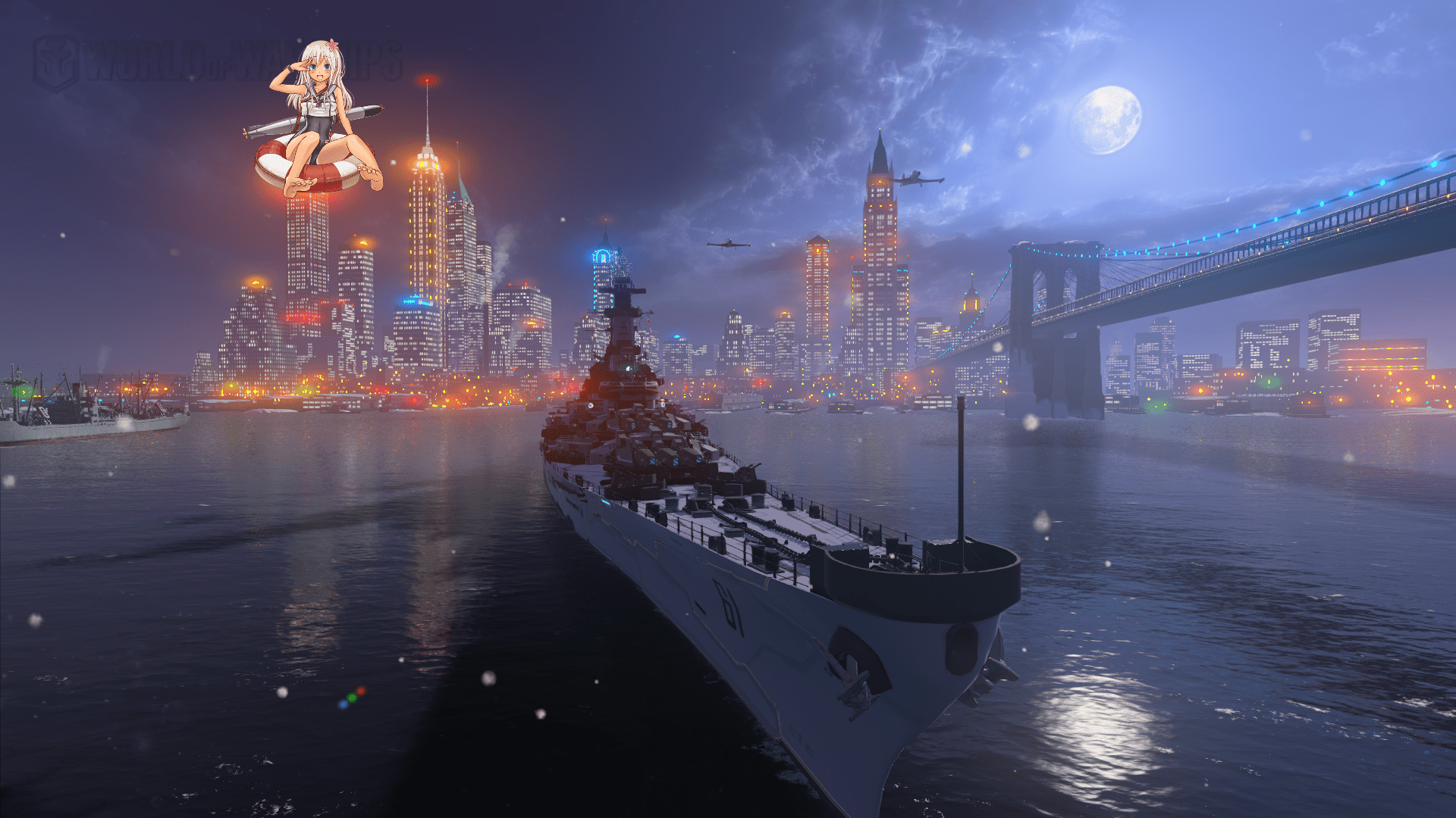 1920x1080 USS Iowa in New York HD Wallpaper