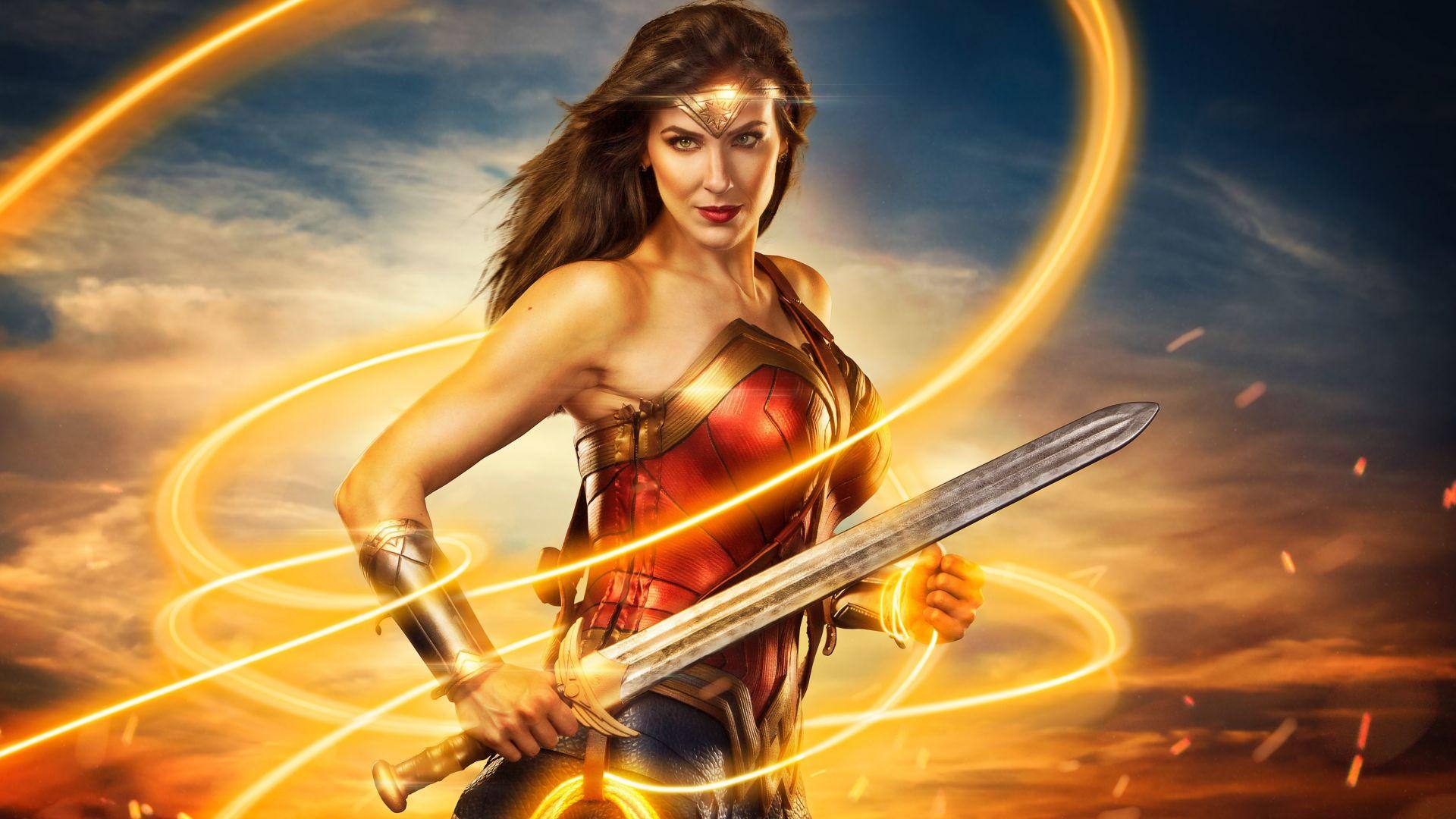 1920x1080 Woman model, cosplay, wonder woman wallpaper, HD image, picture, background, 8ef8ff