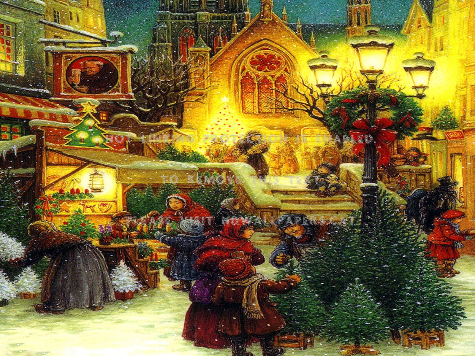 1600x1200 christmas town traditional village old