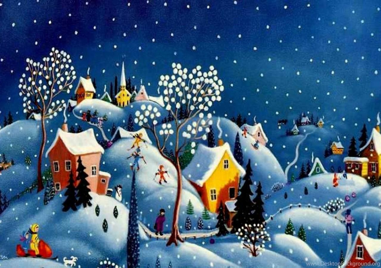 1280x900 Beautiful Christmas Village Desktop Background