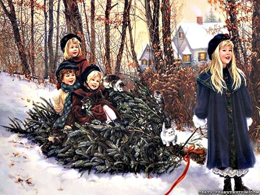 1024x768 Old Fashioned Christmas Wallpaper