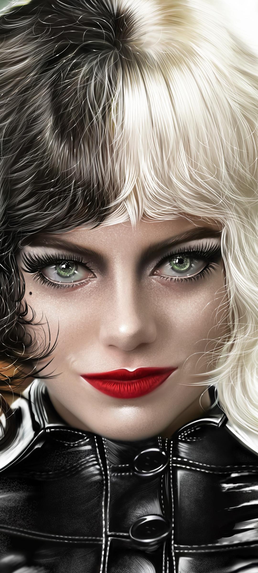1080x2400 Cruella Wallpaper 4K, Emma Stone, 2021 Movies, Artwork, Movies