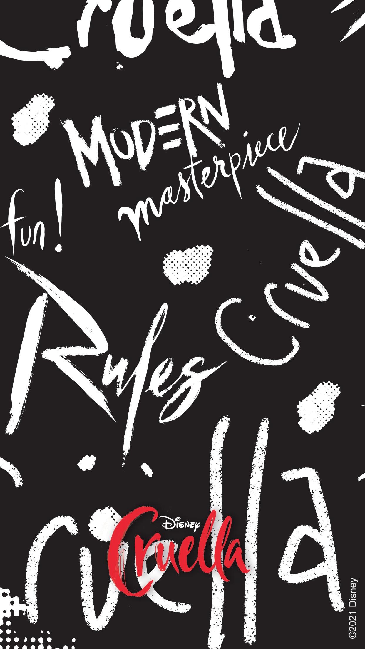 1242x2209 MAKE WAY FOR THE QUEEN OF MEAN WITH MOBILE WALLPAPERS INSPIRED BY DISNEY'S CRUELLA
