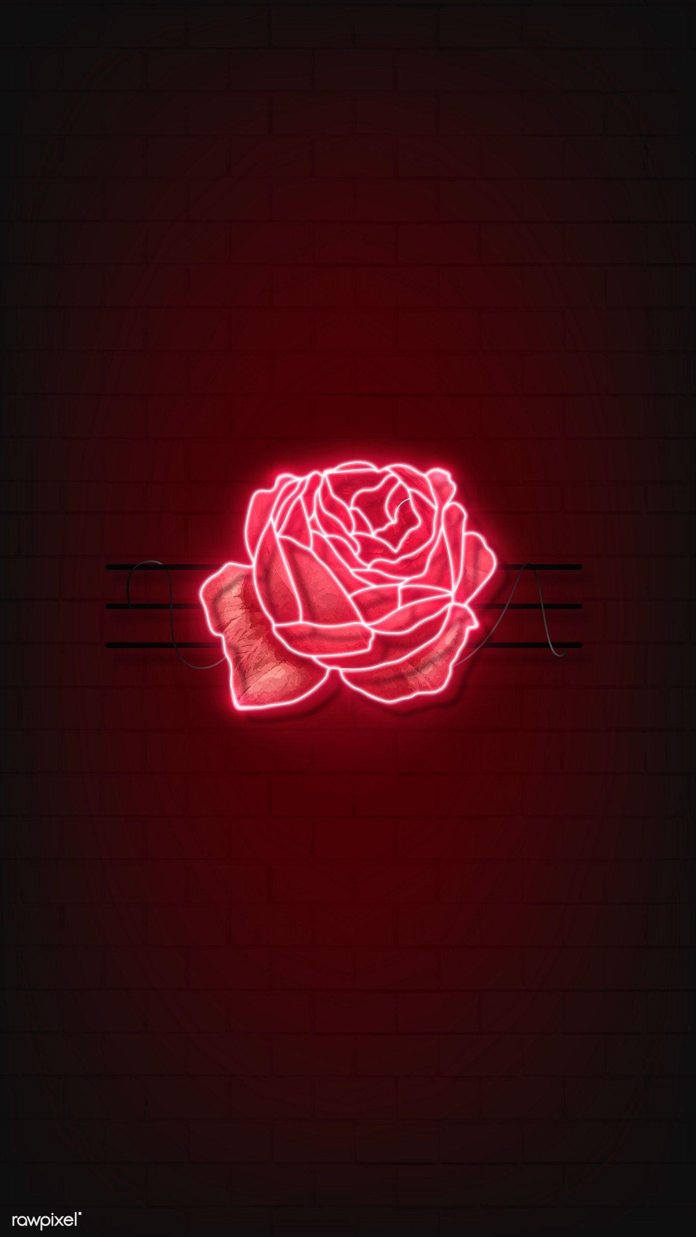 1400x2488 Red Aesthetic Neon Wallpaper