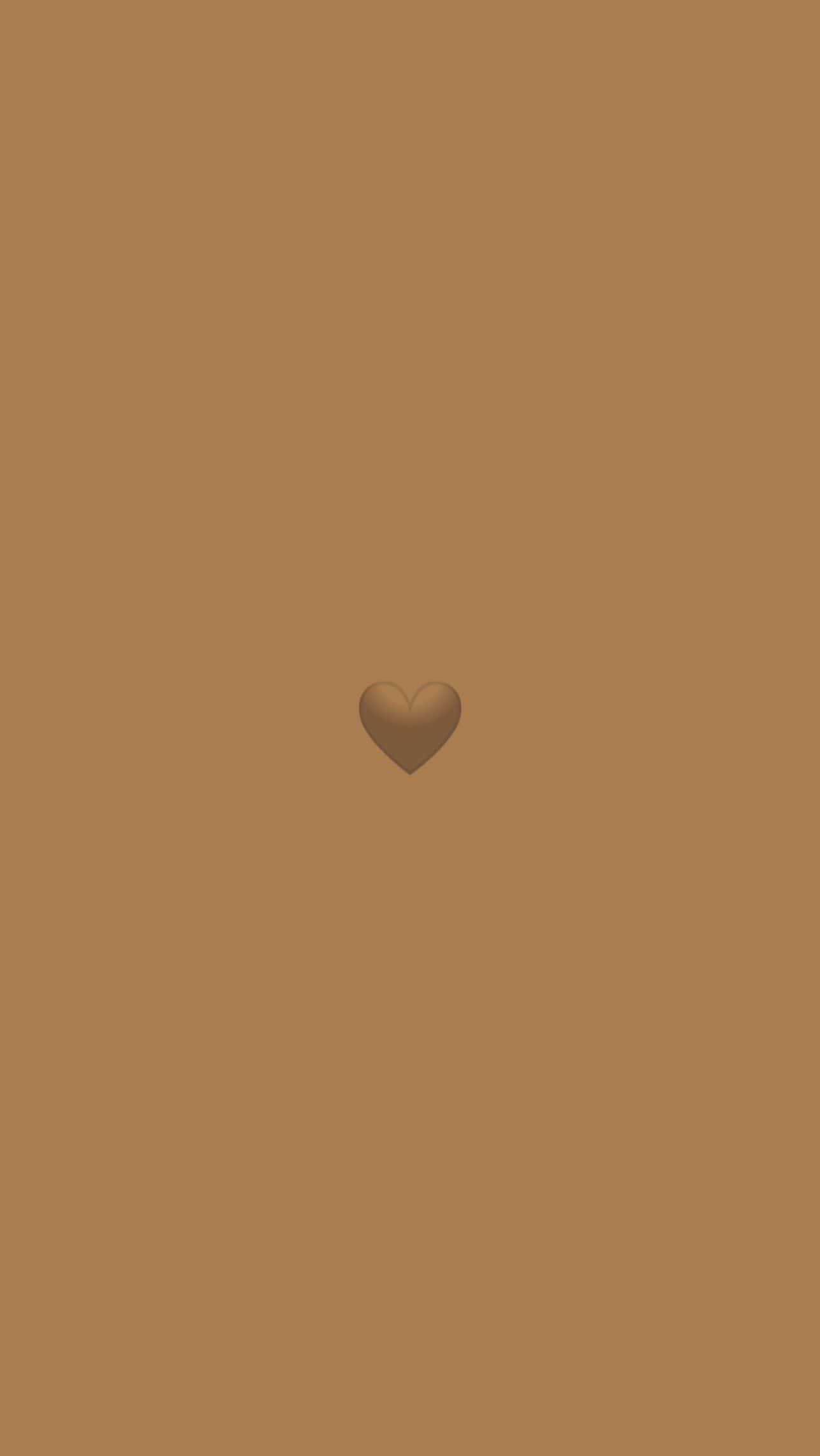1288x2289 Brown Heart Wallpaper Free HD Wallpaper