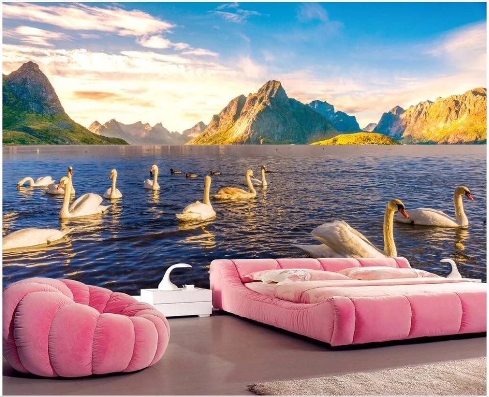 1000x812 Custom photo 3D wallpaper Beautiful swan lake scenic spot landscape living room Home decor 3D wall murals wallpaper for wall 3 d. Wallpaper