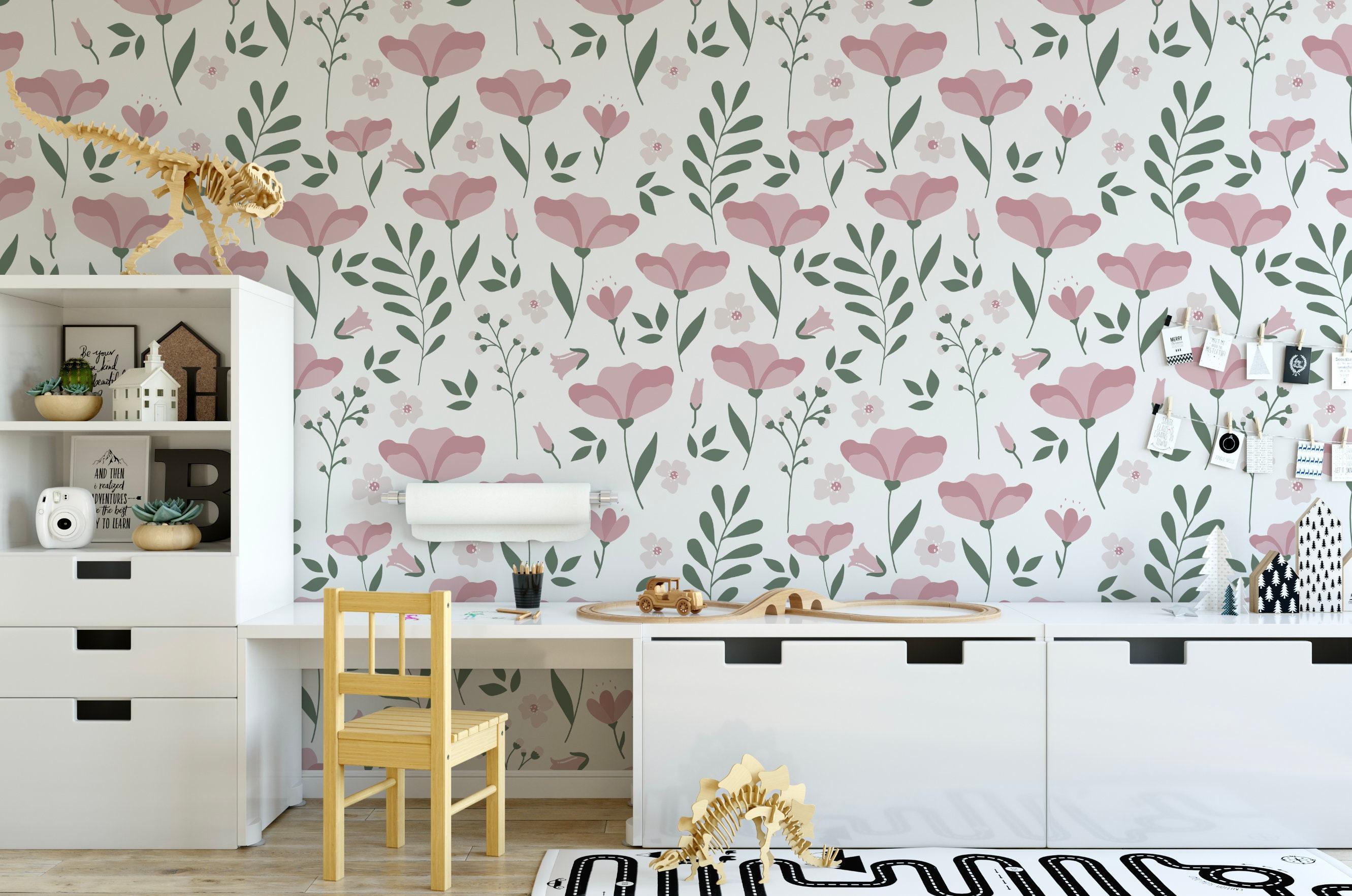 2662x1764 Snowy Rose Floral Wallpaper // Removable Wallpaper // Peel and