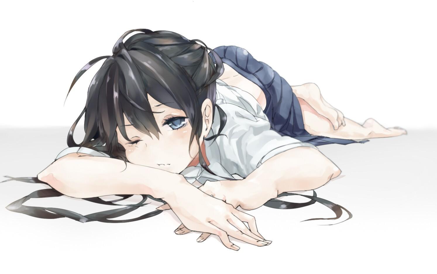 1494x936 #anime girls, #sleepy wallpaper HD Wallpaper