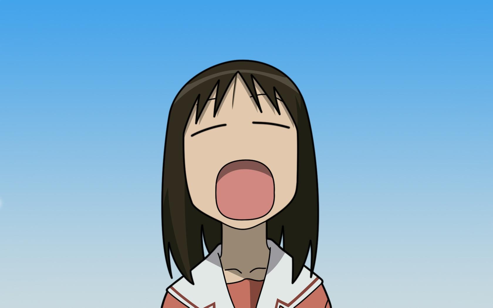 1680x1050 brunettes azumanga daioh chibi sleepy yawn 1680x1050 wallpaper