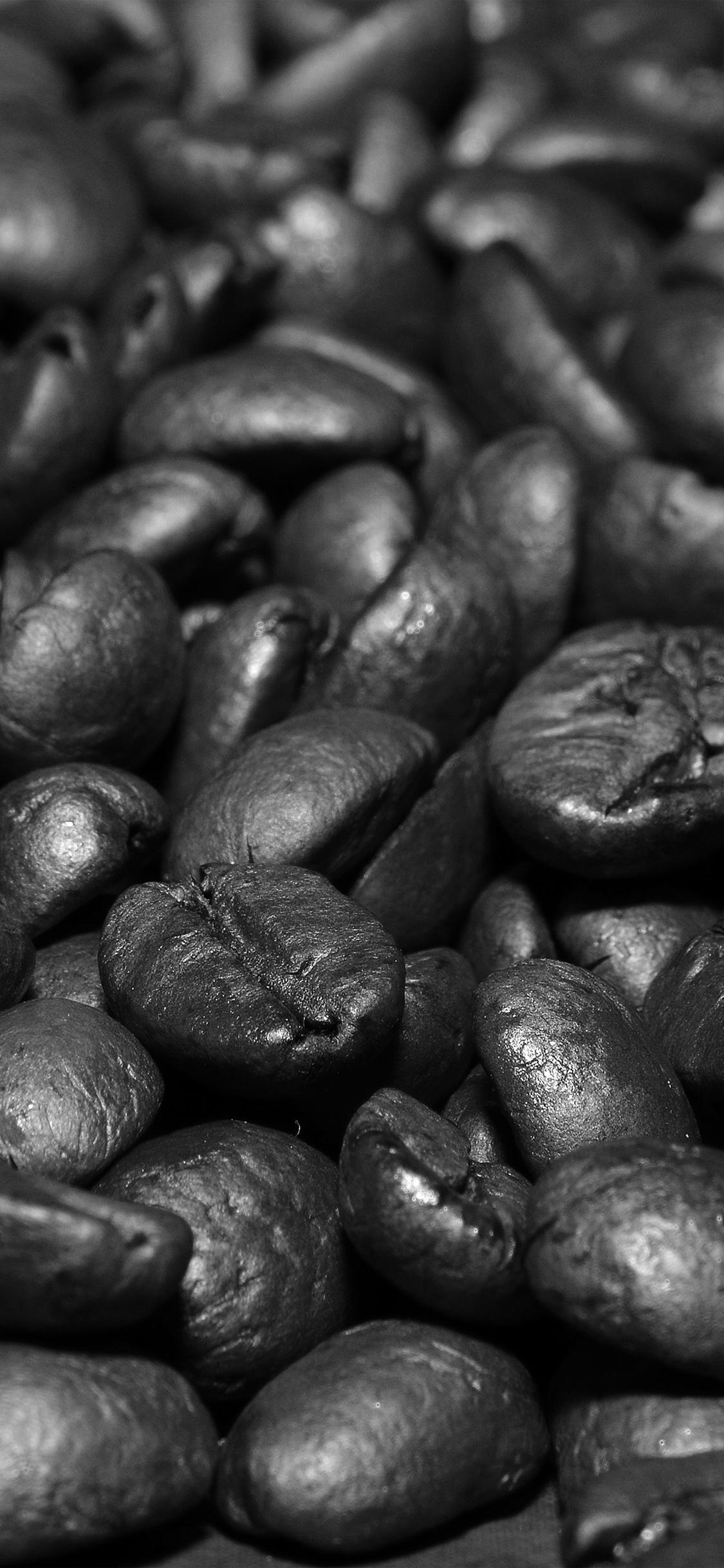 1125x2436 Coffee Bean Roasted Aroma Dark Bw Wallpaper