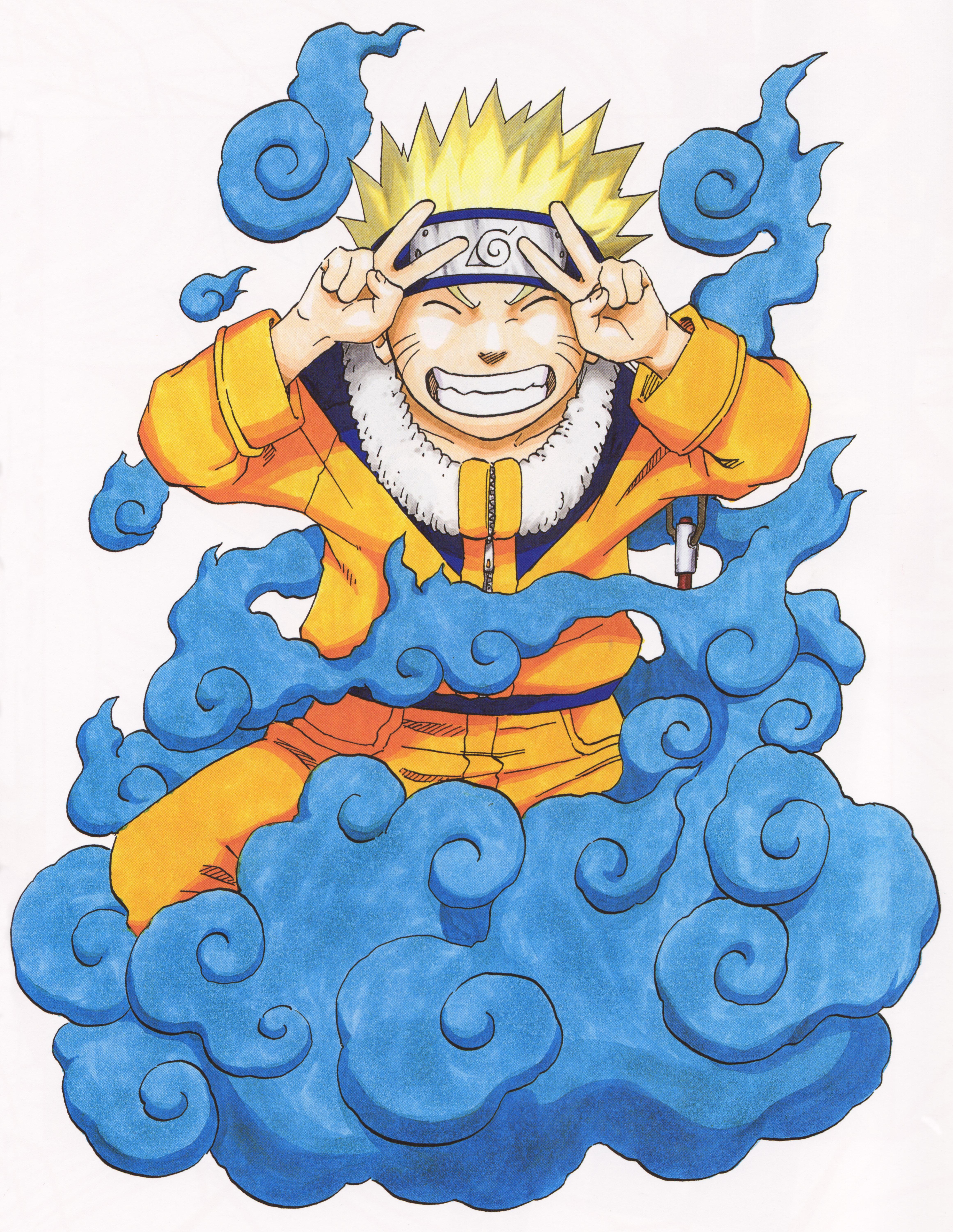4643x6000 Naruto Happy in a Cloud of Blue Smoke