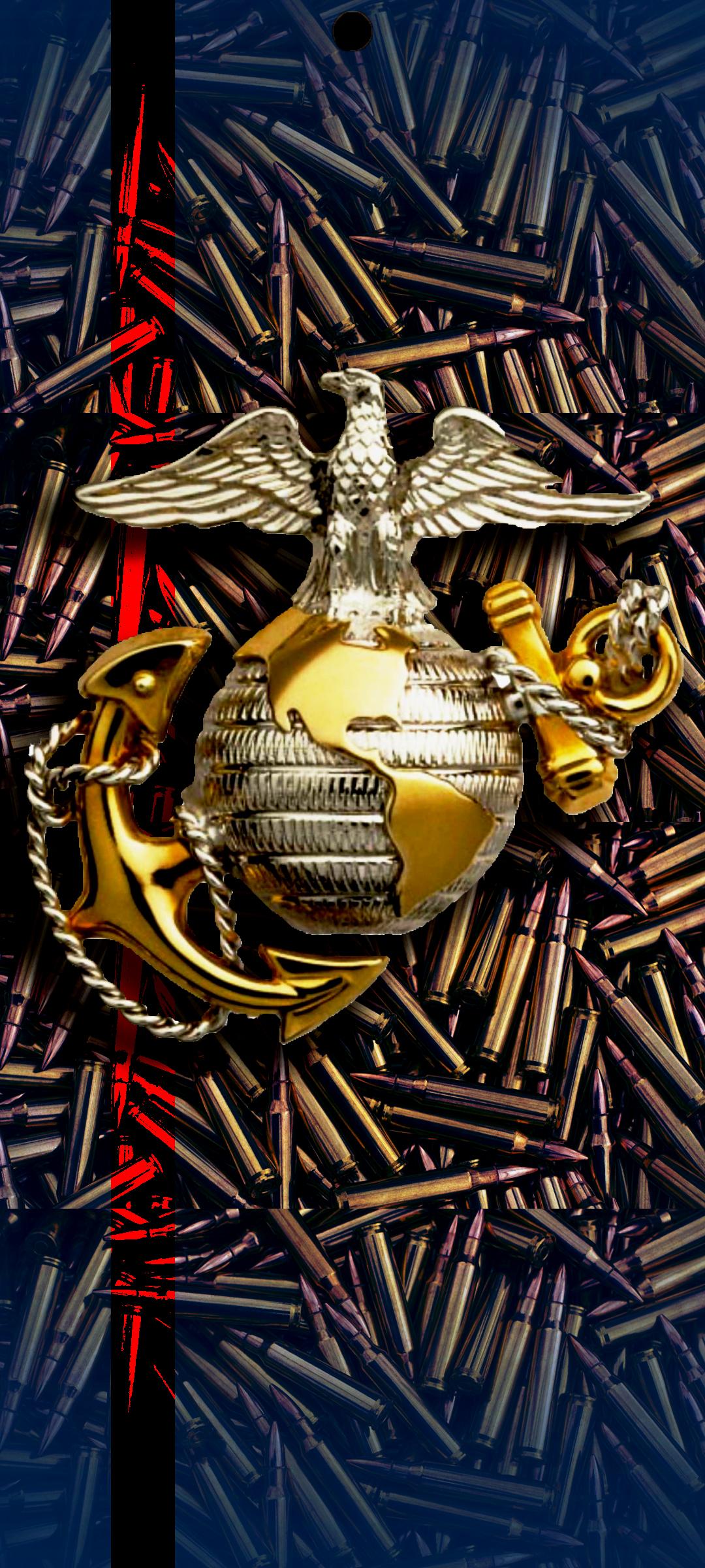 1080x2400 Made a wallpaper for my fellow Marines. Semper Fi