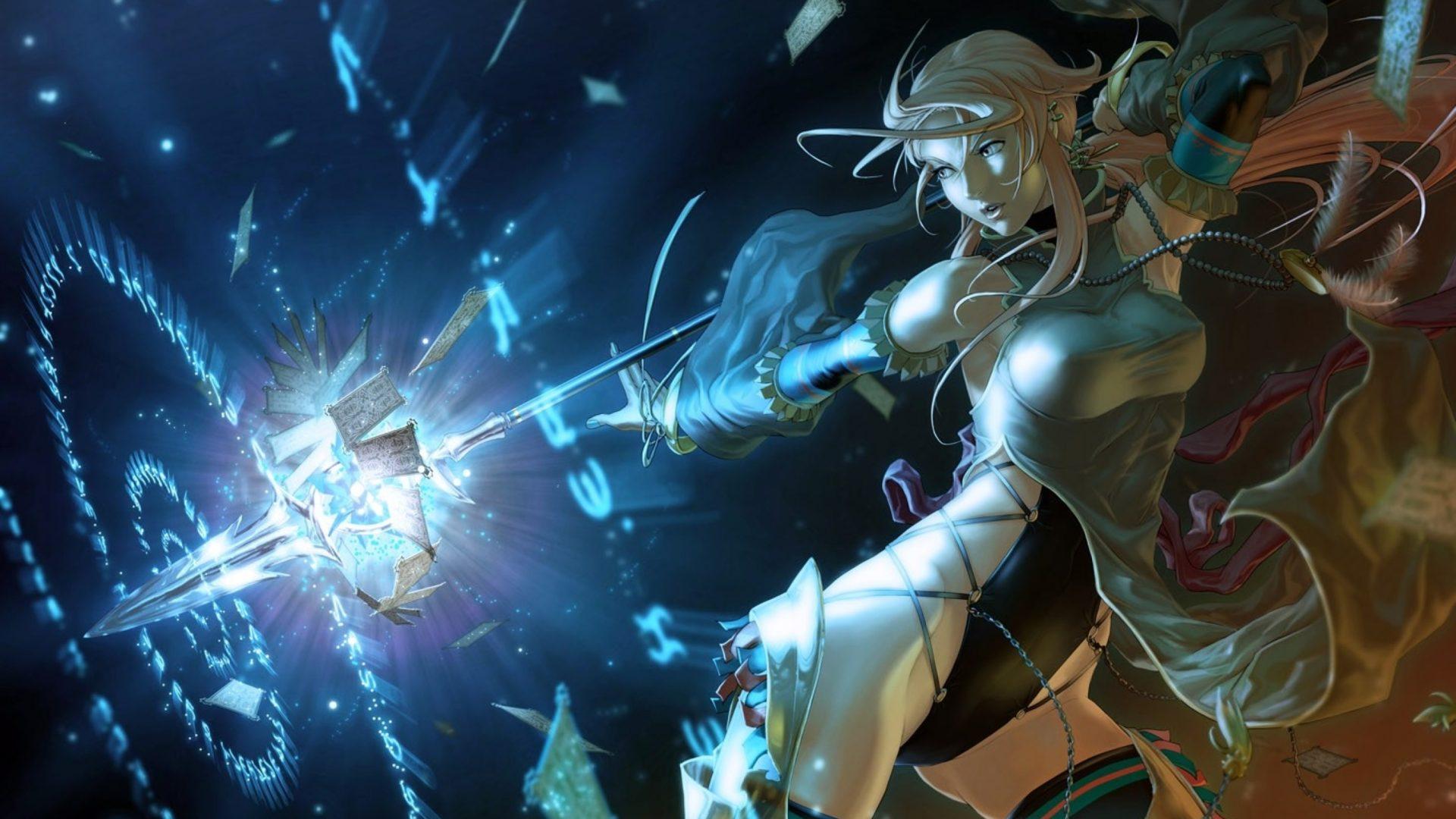 1920x1080 Women Wizard Fantasy Magic Anime Soft Shading Anime Girls Elpinoy Chester Ocampo Wallpaper :