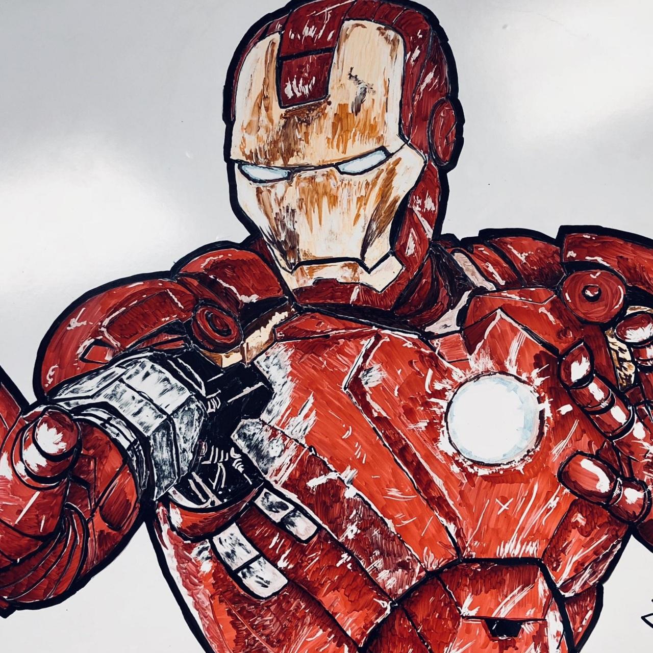 1280x1280 Wallpaper 4k Iron Man Sketch Fan Art Wallpaper