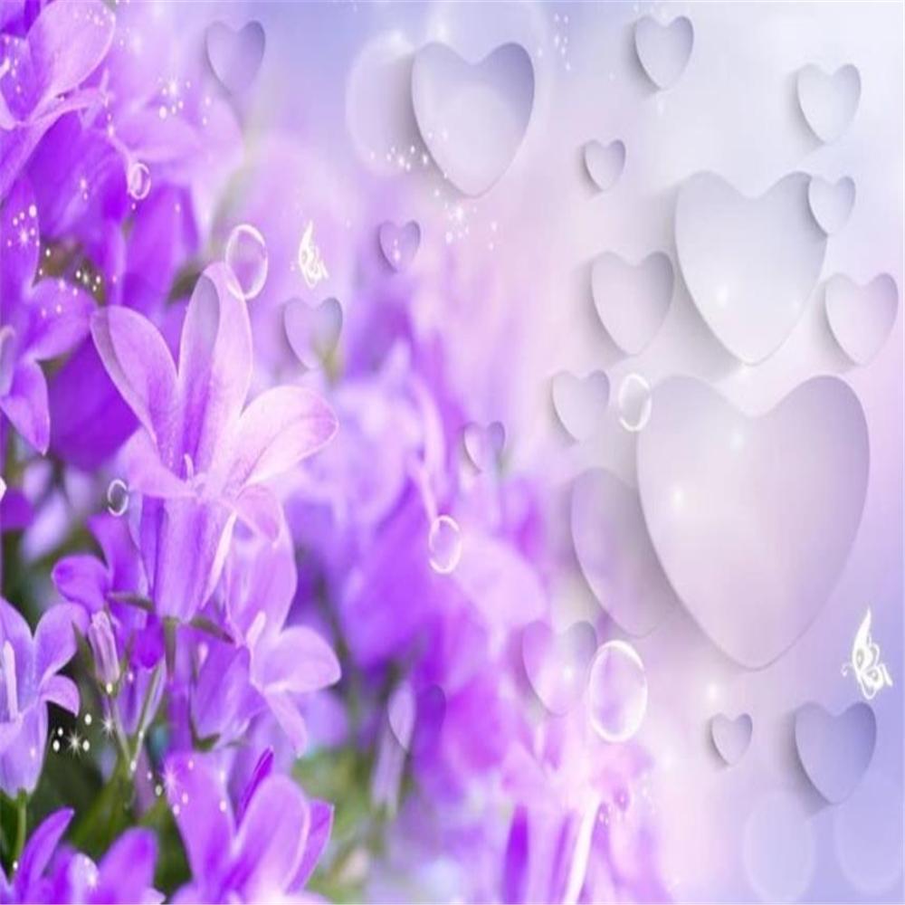 1000x1000 Wallpaper For Walls 3D Wallpaper 3D Purple Flower Wallpaper TV Background Wall Decoration Painting From Wallpaper $6.69