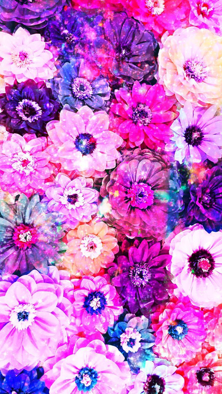 736x1308 Pretty Galaxy 3D Flowers, made by me #patterns #purple #glitter #sparkles #galaxy #wallpaper #backgroun. Flowery wallpaper, Flower wallpaper, Butterfly wallpaper