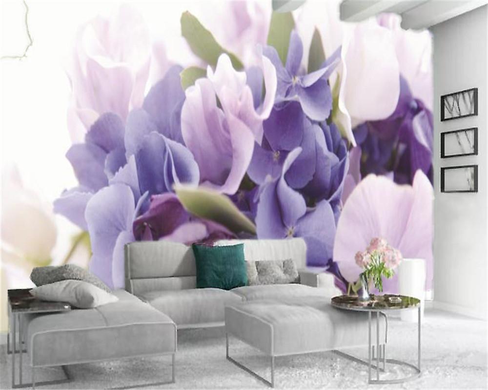 1000x800 Custom 3D Flower Wallpaper Purple Pink Delicate Butterfly Flower Living Room Bedroom Background Wall Decoration Mural Wallpaper From Yunlin $35.18
