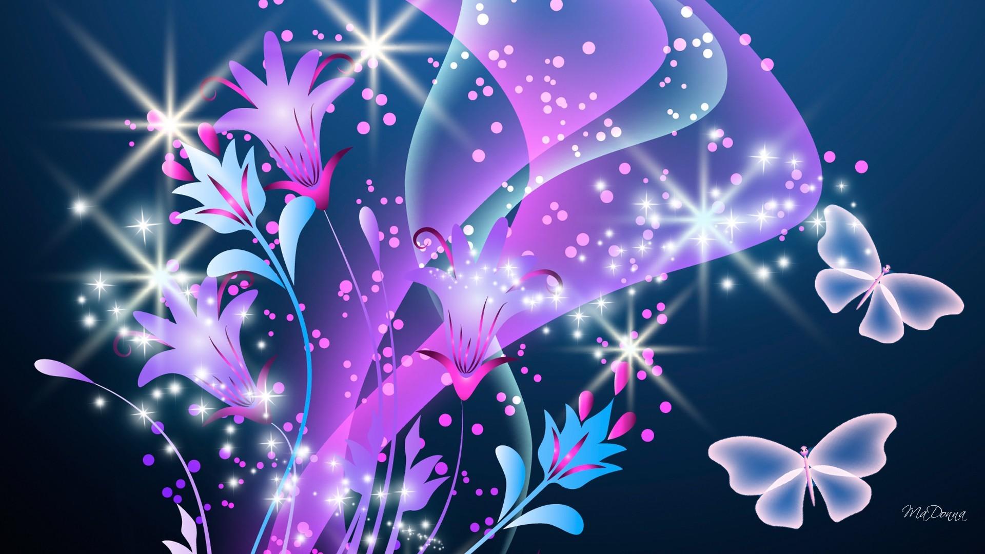 1920x1080 Purple Flowers Wallpaper 3D Year In The World