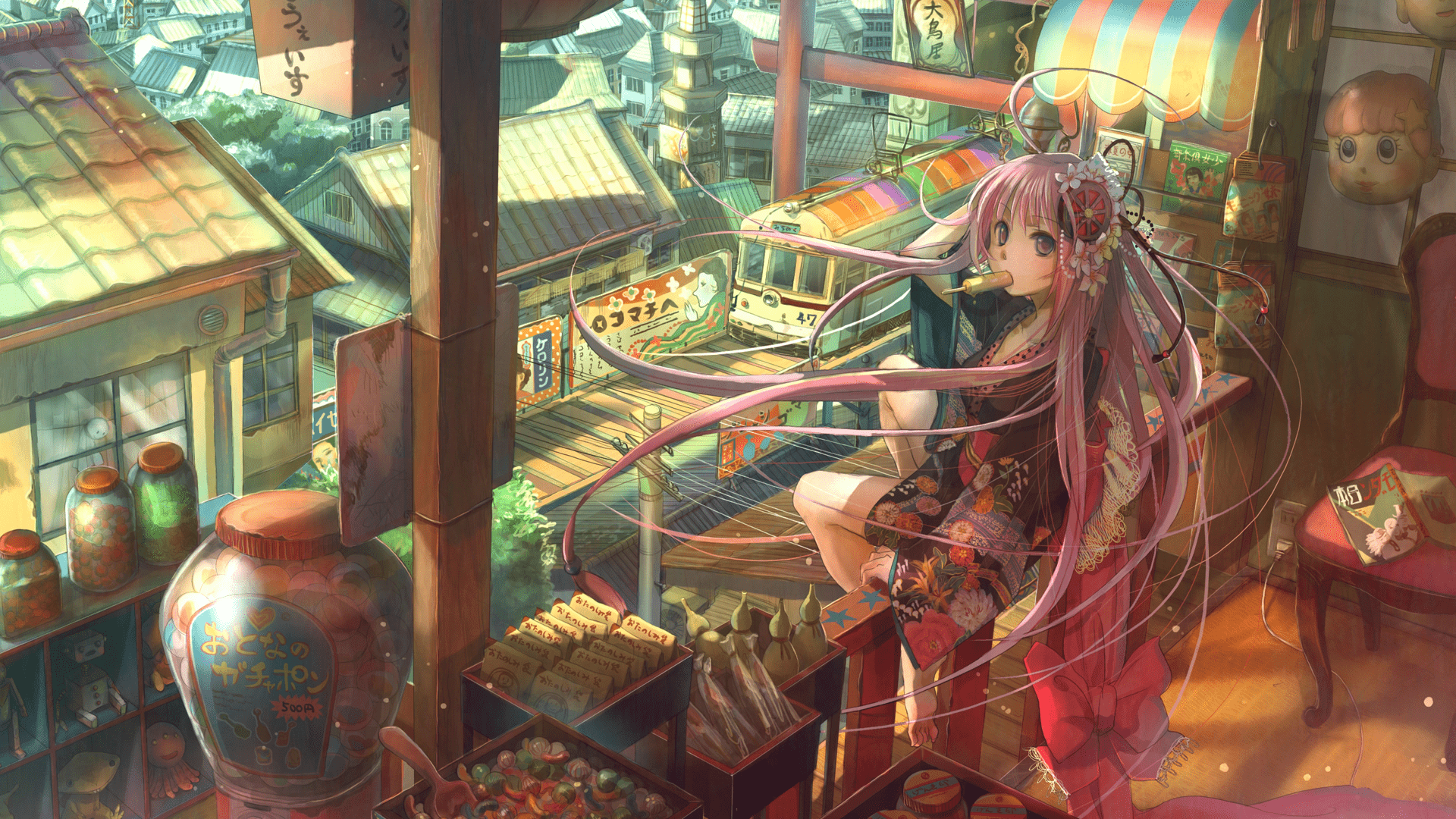 1920x1080 #anime girls, #colorful, #original characters, #anime, wallpaper HD Wallpaper
