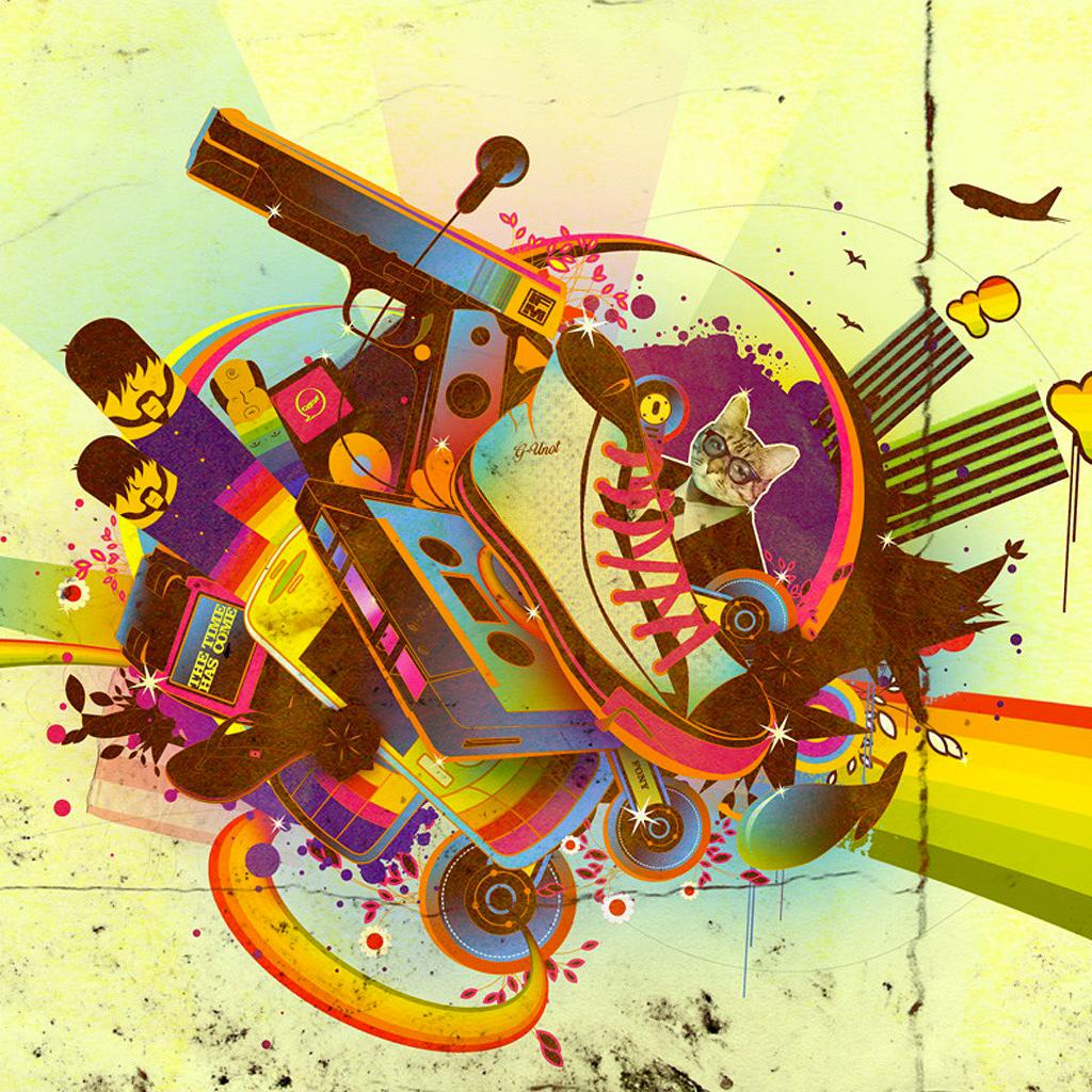 1024x1024 Abstract Collage iPad Wallpaper