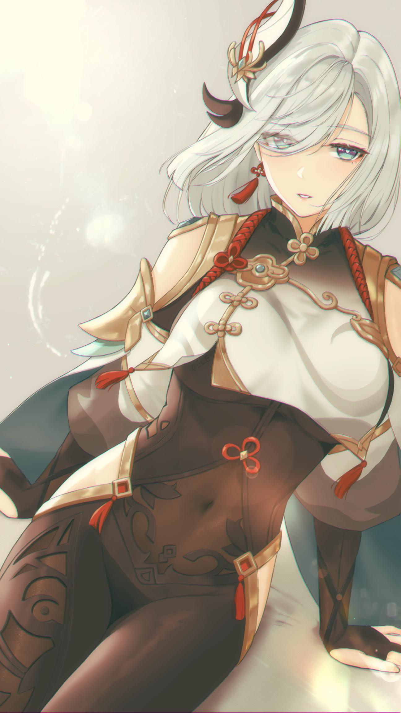 1296x2304 shenhe (genshin impact) drawn