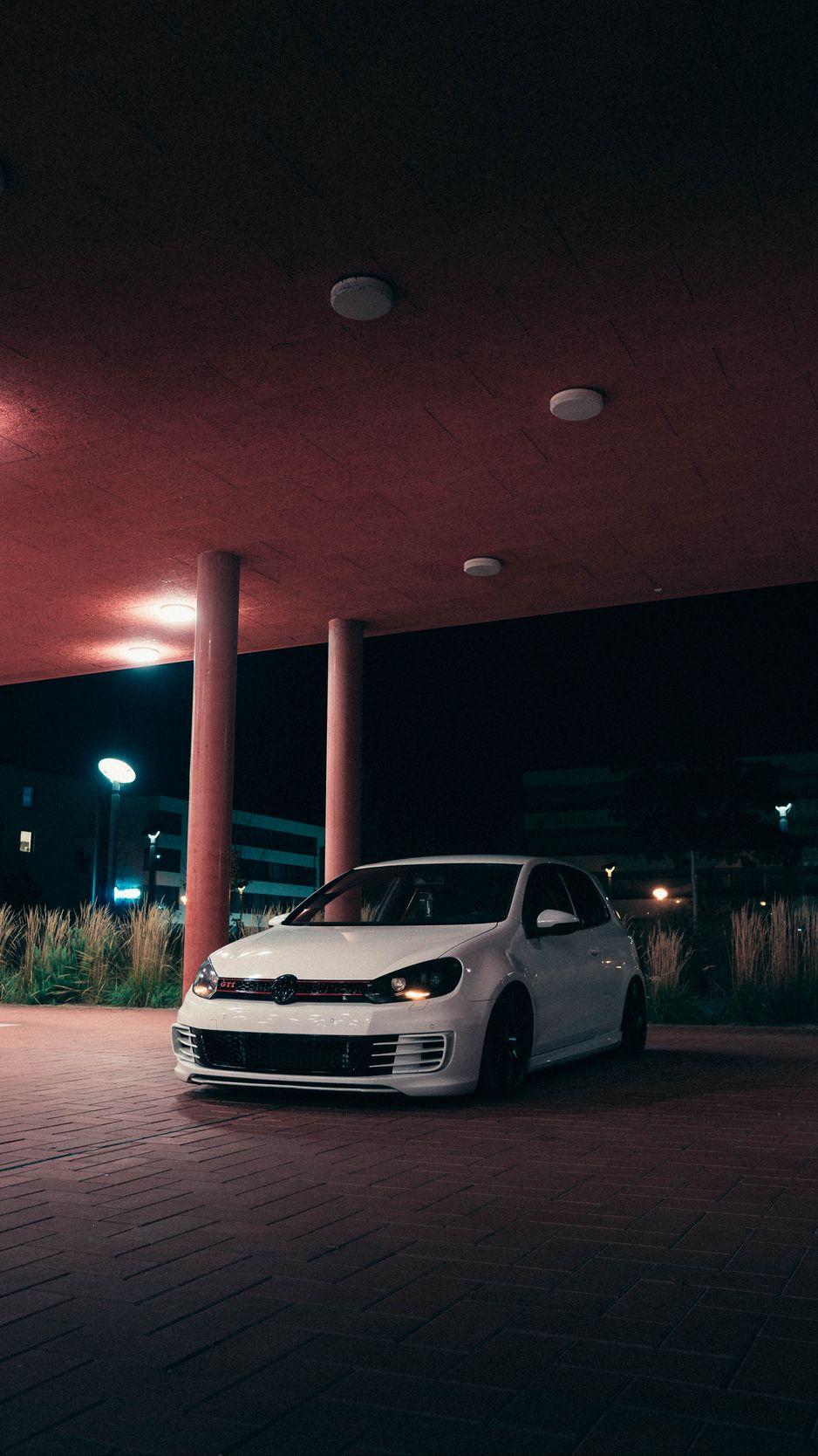 938x1668 Download Wallpaper 938x1668 Volkswagen Golf Gti, Volkswagen, Car, White, Parking Iphone 8 7 6s 6 For Parallax HD Background