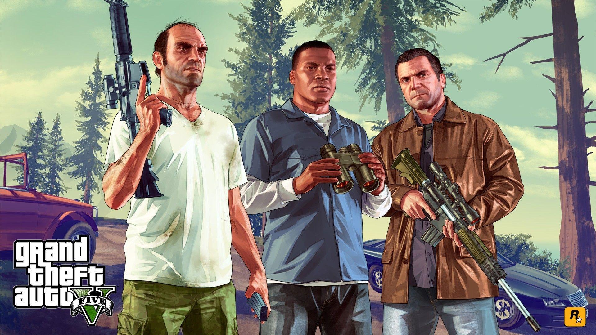 1920x1080 grand theft auto v rockstar games video game characters wallpaper
