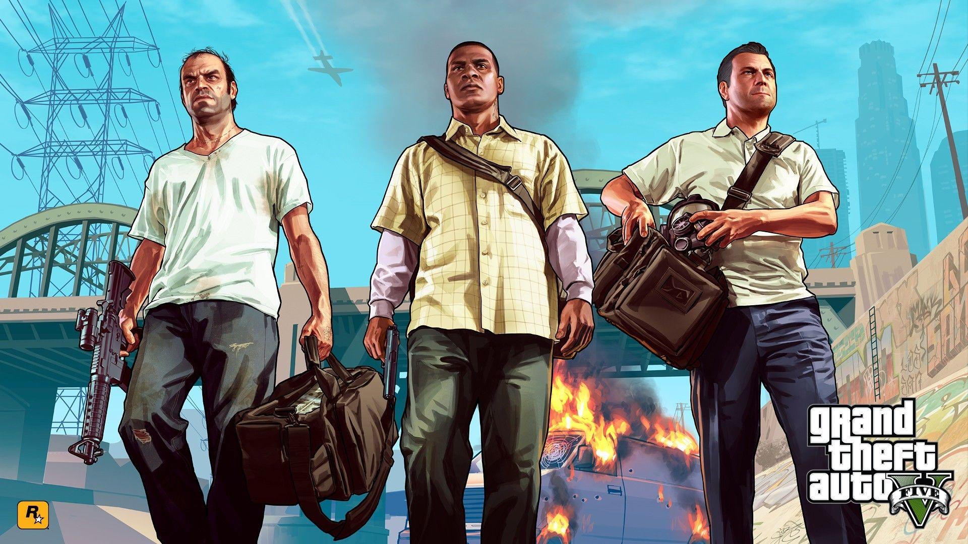 1920x1080 grand theft auto v rockstar games video game characters wallpaper