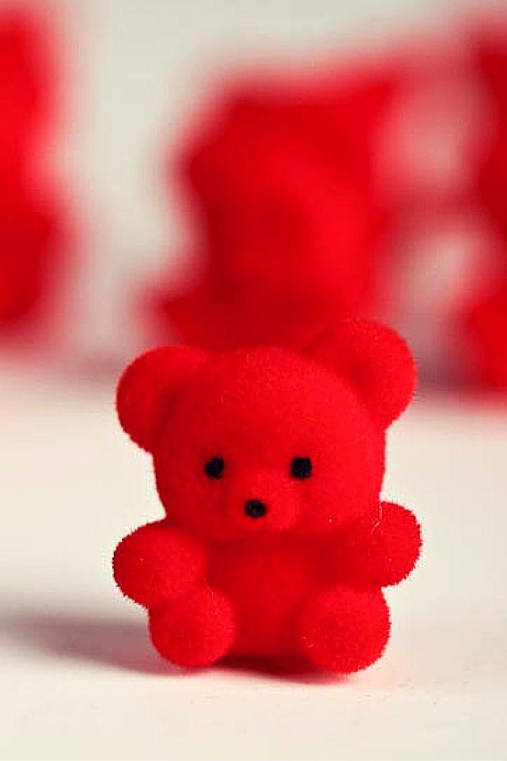 735x1102 Paint the Town Red. Red teddy bear, Red baby, Christmas aesthetic