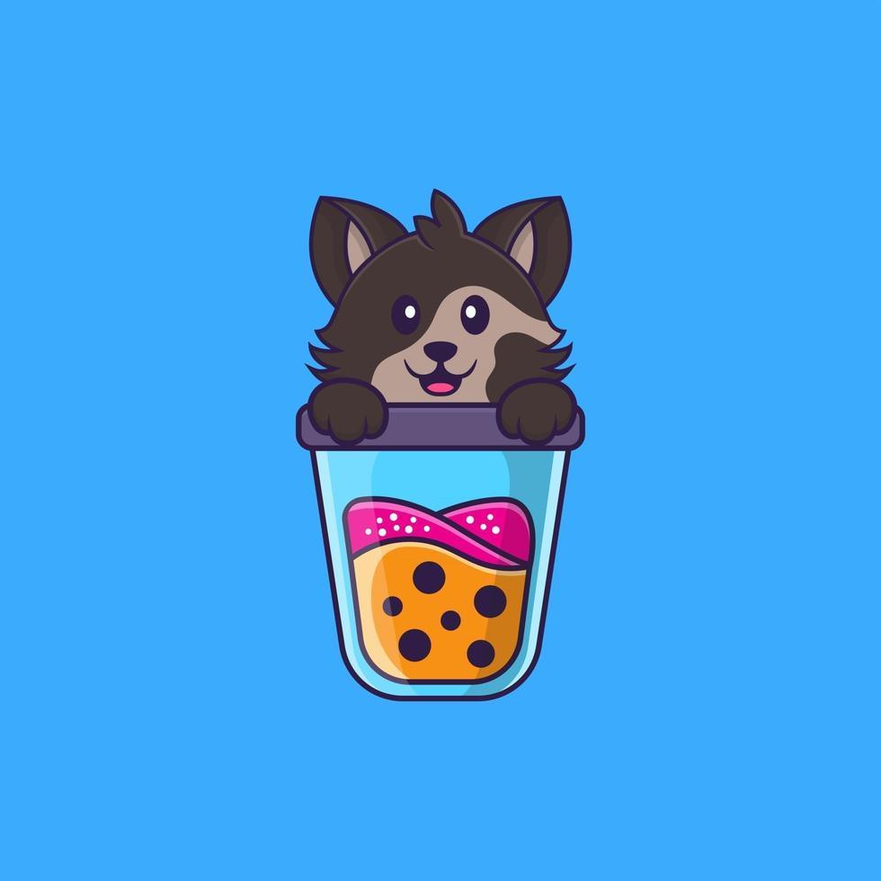 980x980 Cute Cat Drinking Boba Milk Tea. Animal Cartoon Concept Isolated. Can Used For T Shirt, Greeting Card, Invitation Card Or Mascot. Flat Cartoon Style