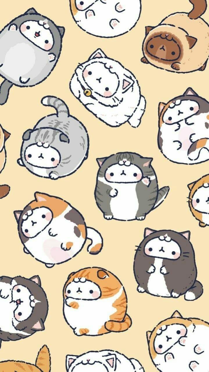719x1280 Hintergrund Kawaii Wallpaper 160 - #Hintergrund #Kawaii #Wallpaper. - #hintergrund #ka. Cute cat wallpaper, Cute cartoon wallpaper, Cat wallpaper