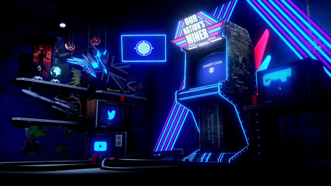 1333x750 Wallpaper Our Nations Miner, Arcade Game, Entertainment, Purple, Visual Effect Lighting, Background Free Image