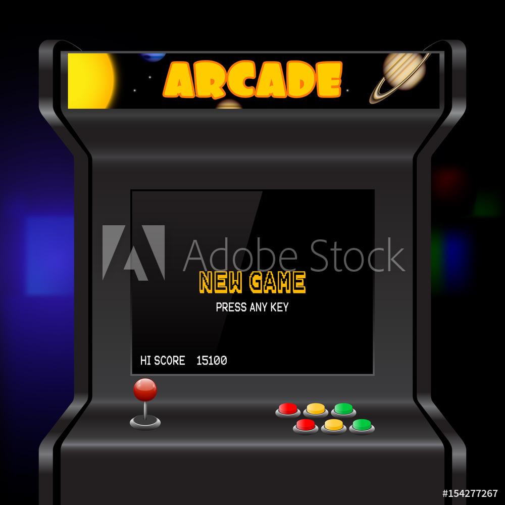 1000x1000 Arcade Machine Screen, Vector Background Wall Mural. Wallpaper Murals Ilya Rumyantsev