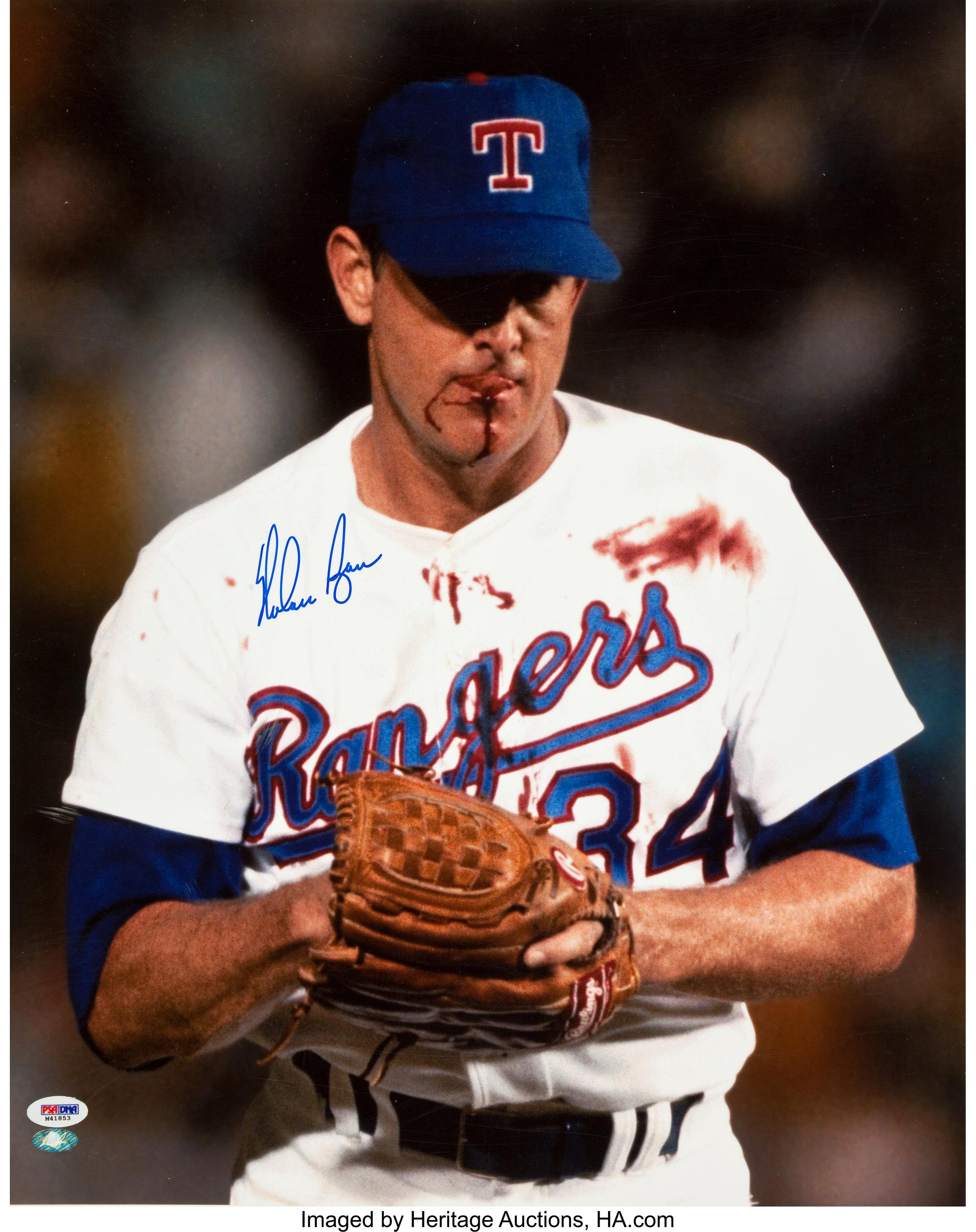 2378x3000 Nolan Ryan Signed Bloody Mouth Oversized Photograph.. Baseball. Lot