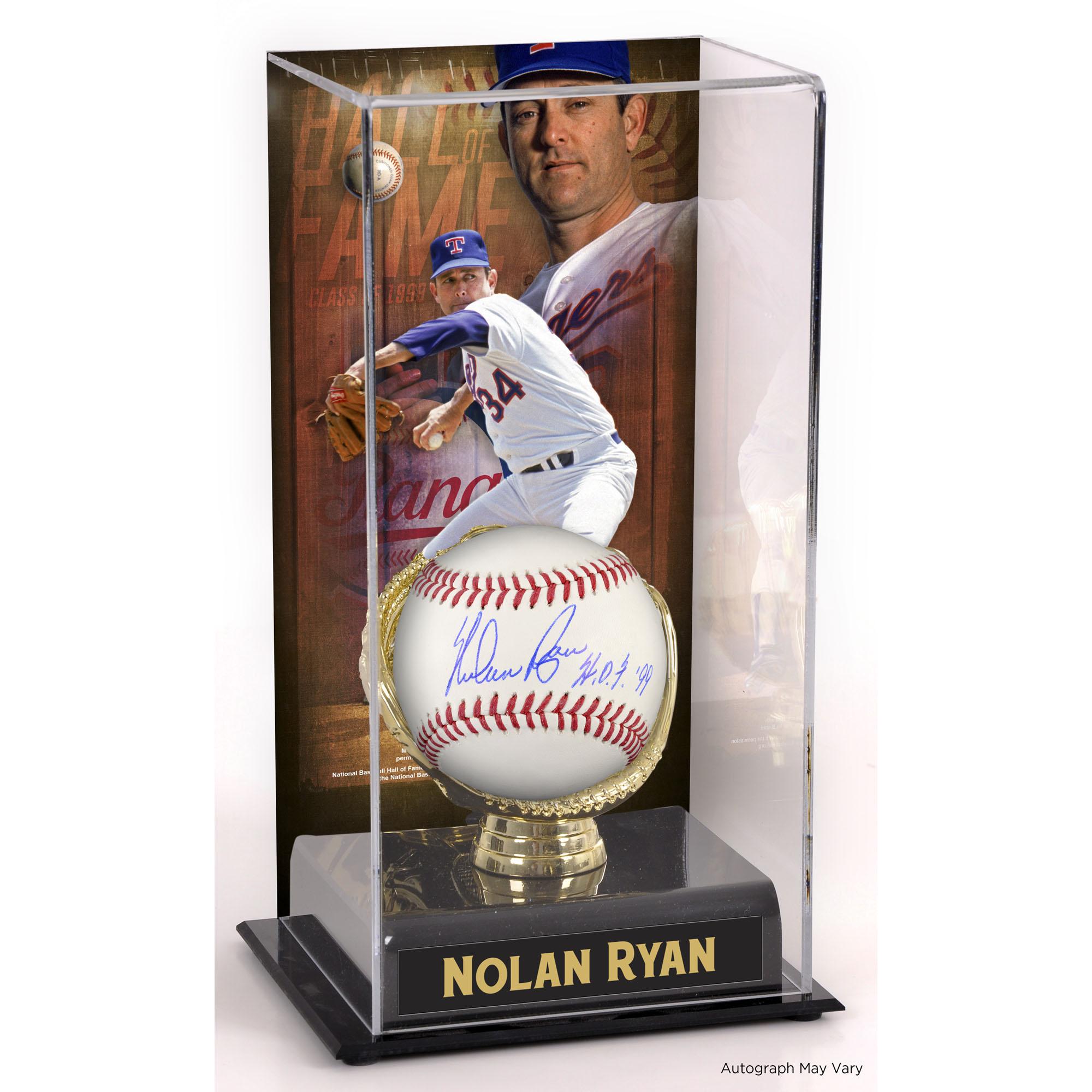 2000x2000 Nolan Ryan Texas Rangers Fanatics Authentic Autographed Baseball and Hall of Fame Sublimated Display Case with Image