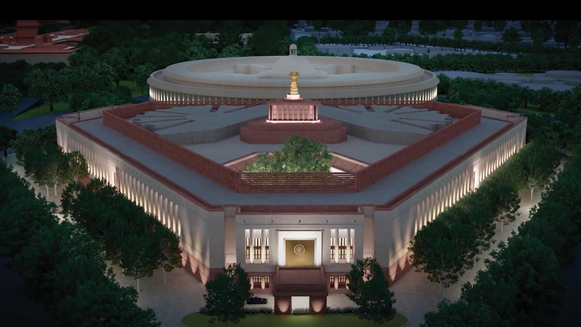 1920x1080 Foundation Laid For Four Storey Triangular Edifice For New Indian Parliament Complex