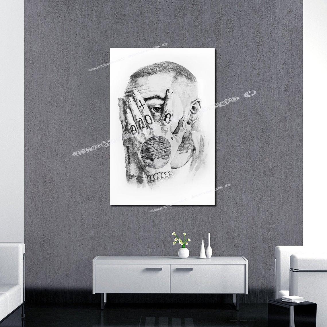 1140x1140 Mac Miller Drawing Rap legend 36×24 HD Canvas
