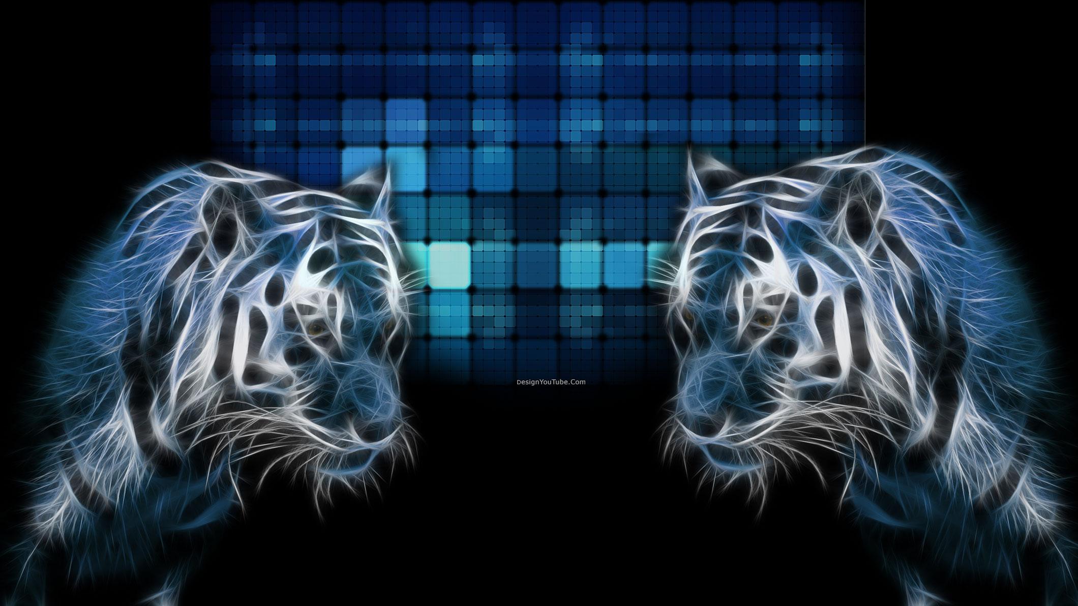 2120x1192 Cool Channel Art Tiger HD Wallpaper