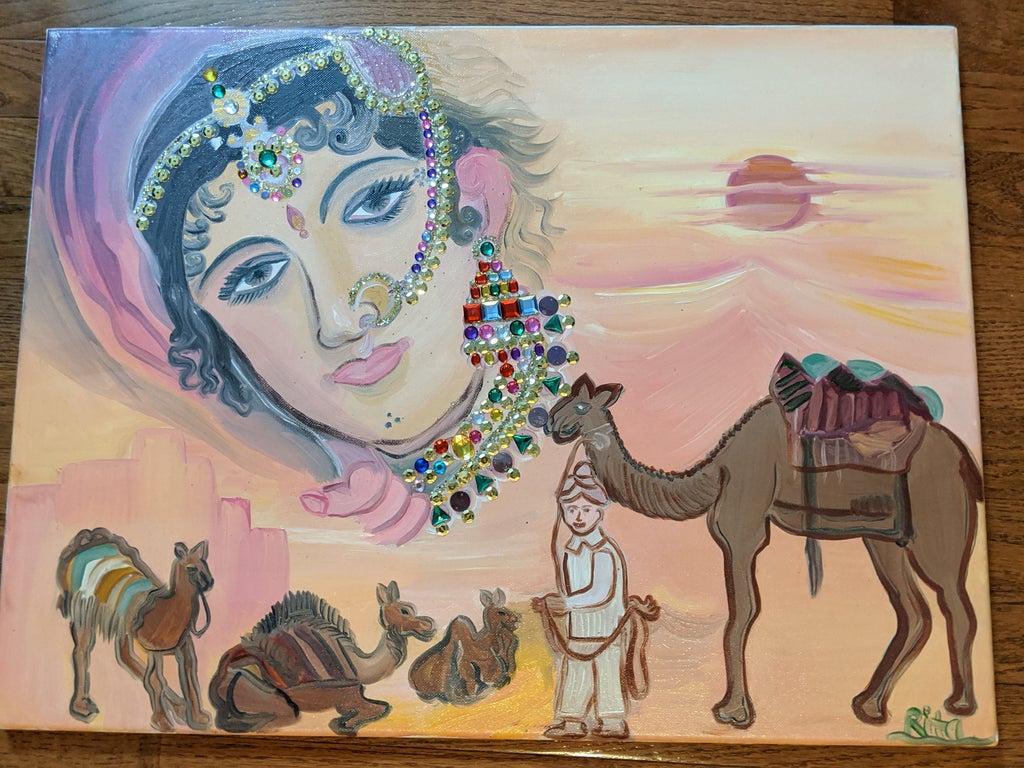 1024x768 ORIGINAL HANDMADE RAJASTHANI PAINTING