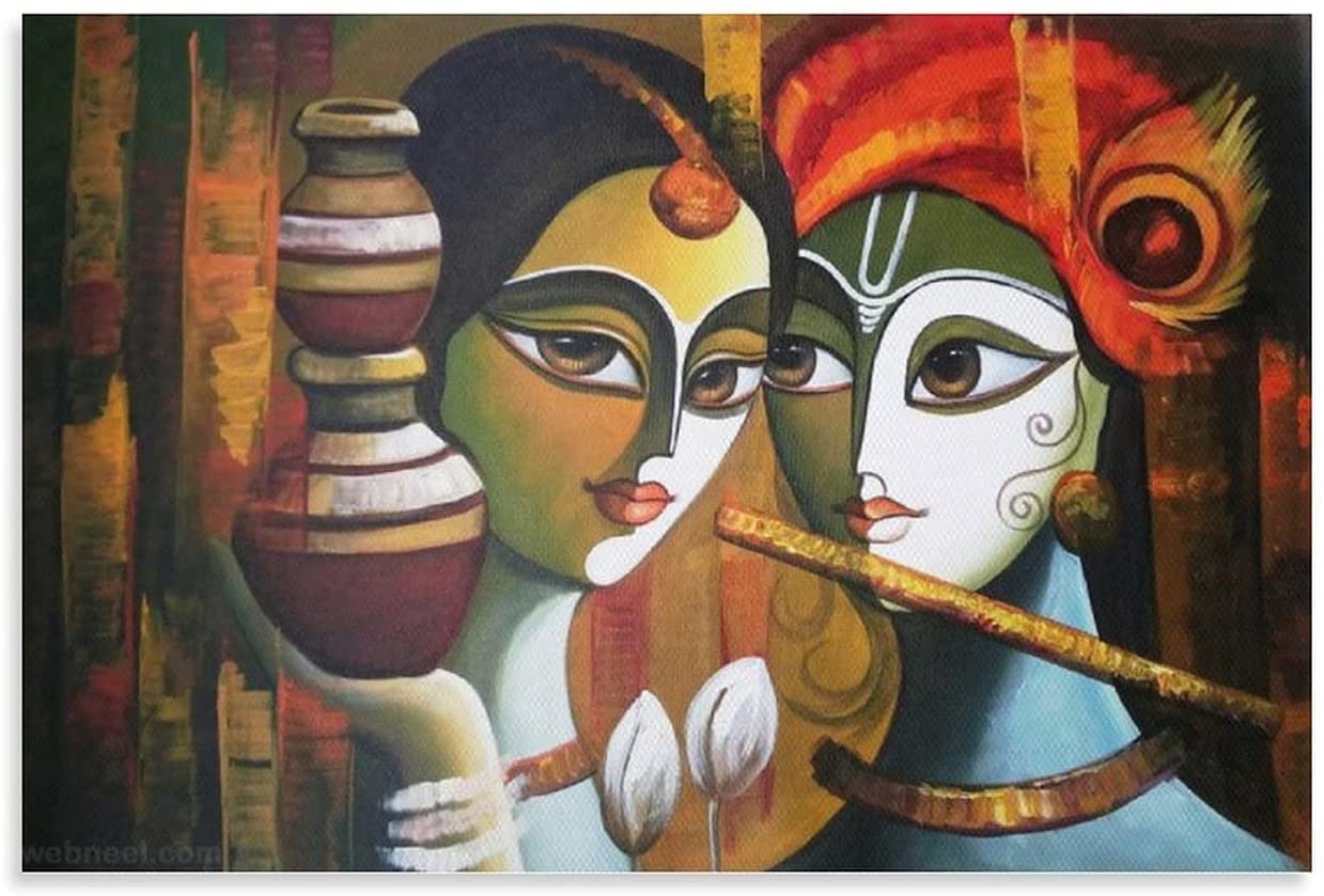 1239x839 16x24inch(40x60cm) Posters Wallpaper Ethnic Buddha Radha Krishna True Love Wall Art Print Paintings Living Room Decor: Posters & Prints