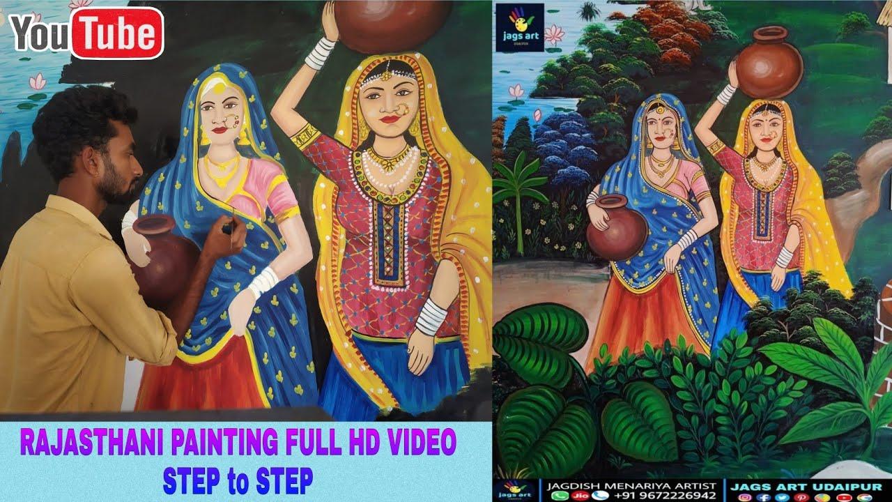 1280x720 panihari #rajasthanipainting #wallart #rajasthaniart for #biggners