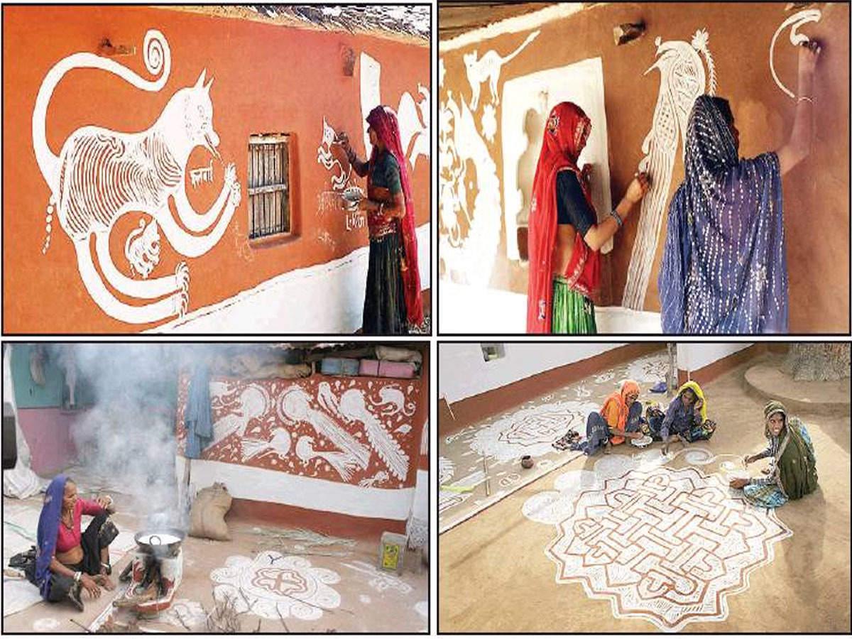 1200x900 Rajasthan: Art of mud wall painting dying a slow death. Jaipur News of India