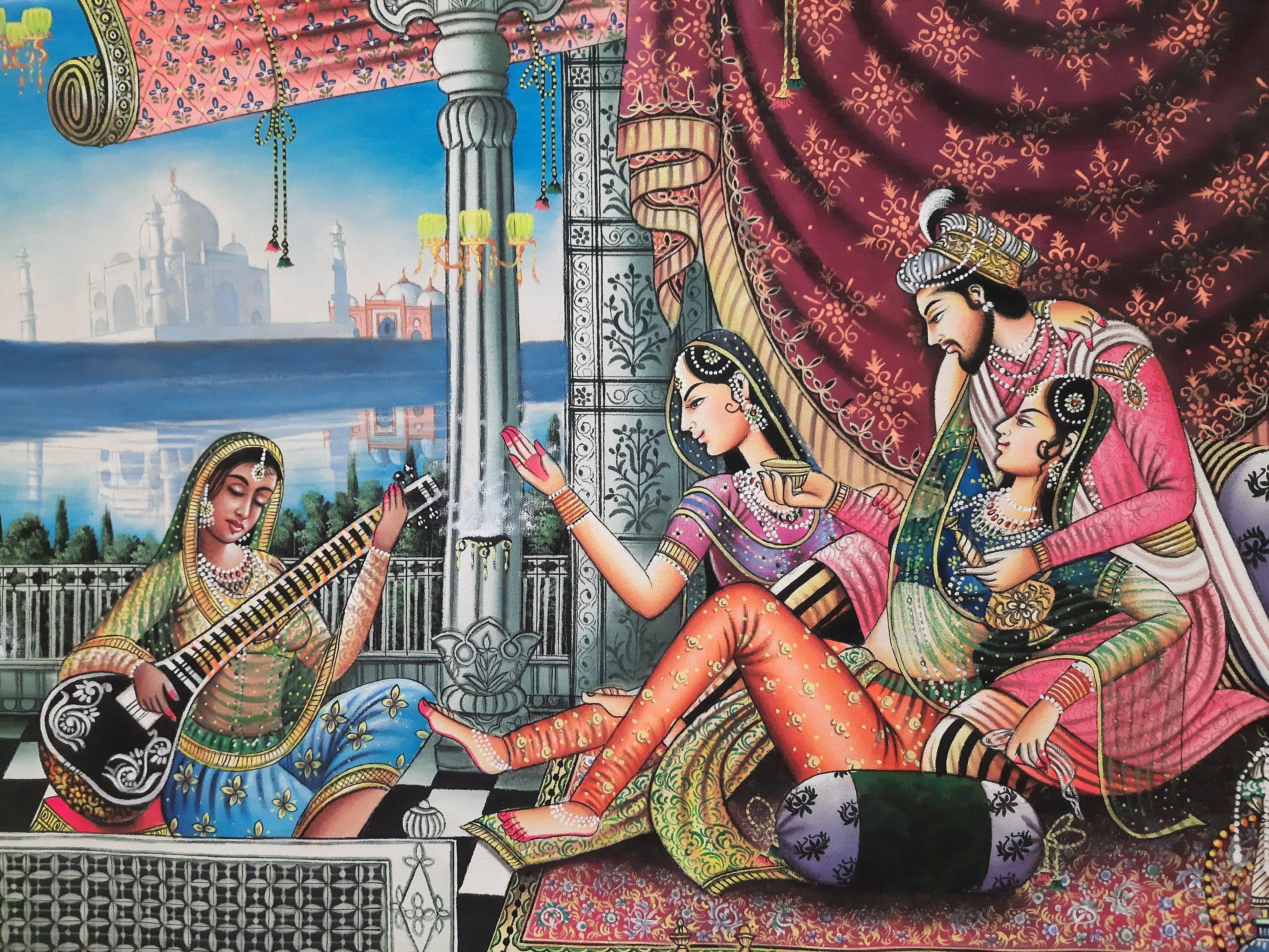 3000x2250 Indian Classical Paintingromance Painting Love Sceneroyal