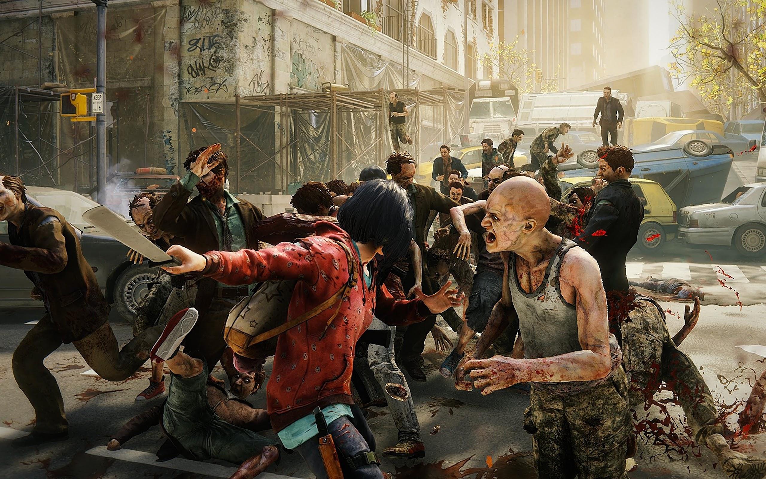 2560x1600 World War Z Fighting Zombies Game 4K Wallpaper