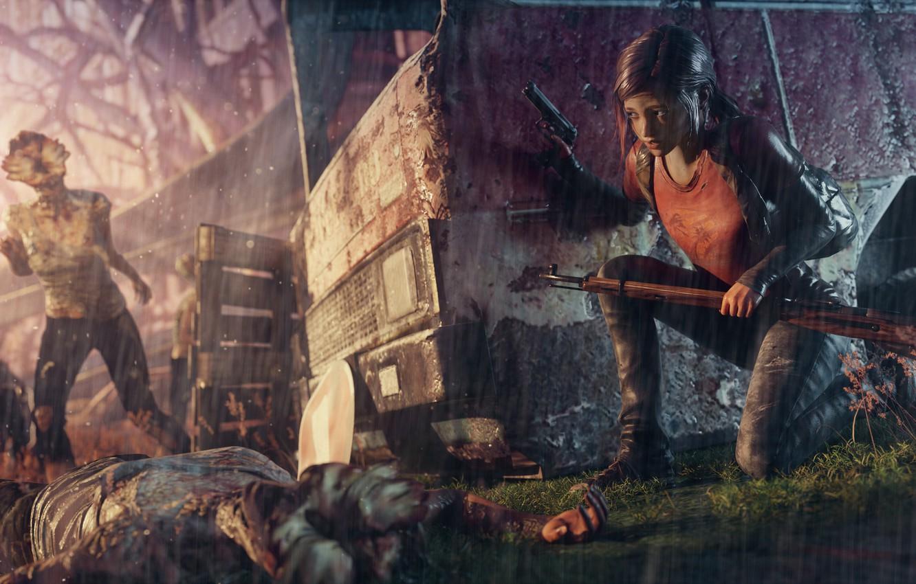 1332x850 Photo Wallpaper Girl, Weapons, Fear, The Game, Zombies, Of Us 4k Art
