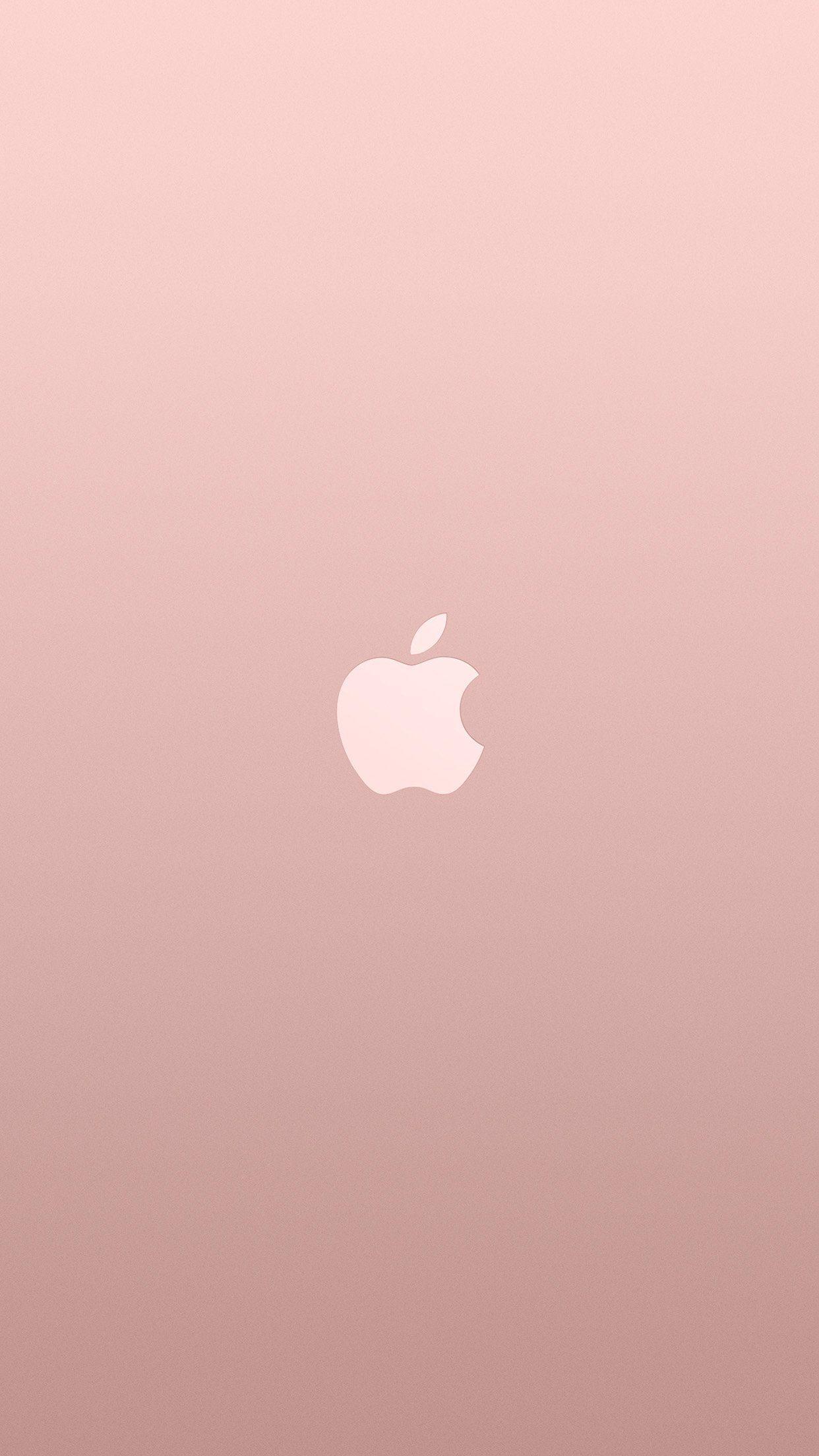 1242x2208 iPhone 6 wallpaper. logo apple pink rose gold white minimal illustration art